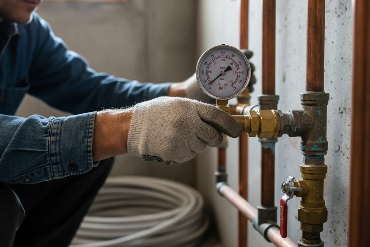 Pressure testing a repaired line during Water Line Repair in Channahon